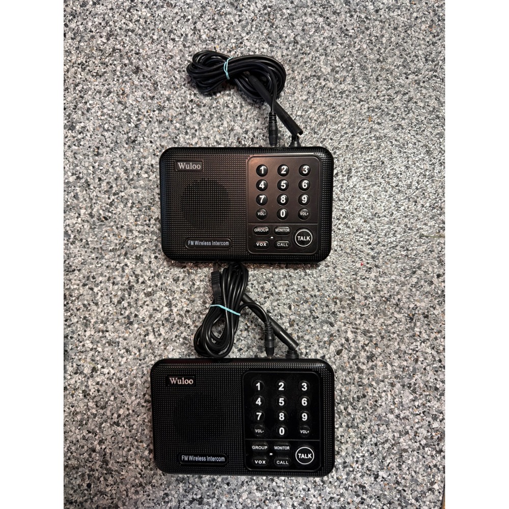 Wuloo FM Wireless Intercom System 10 Channel 1 Mile Range 2 Pack Black 2AORR-666